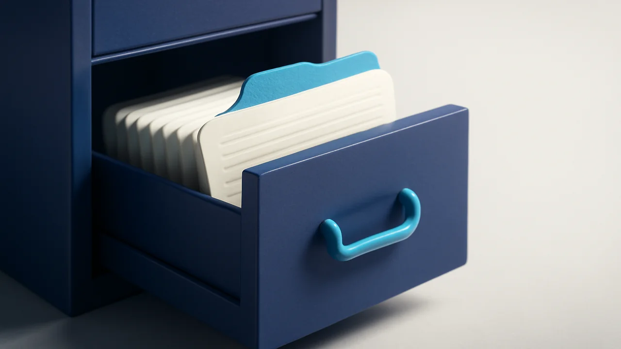 Editorial illustration of a directory lookup