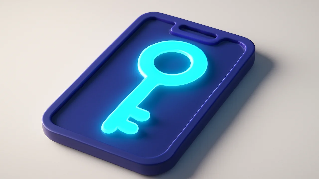 Editorial illustration of a passkey authentication on a device