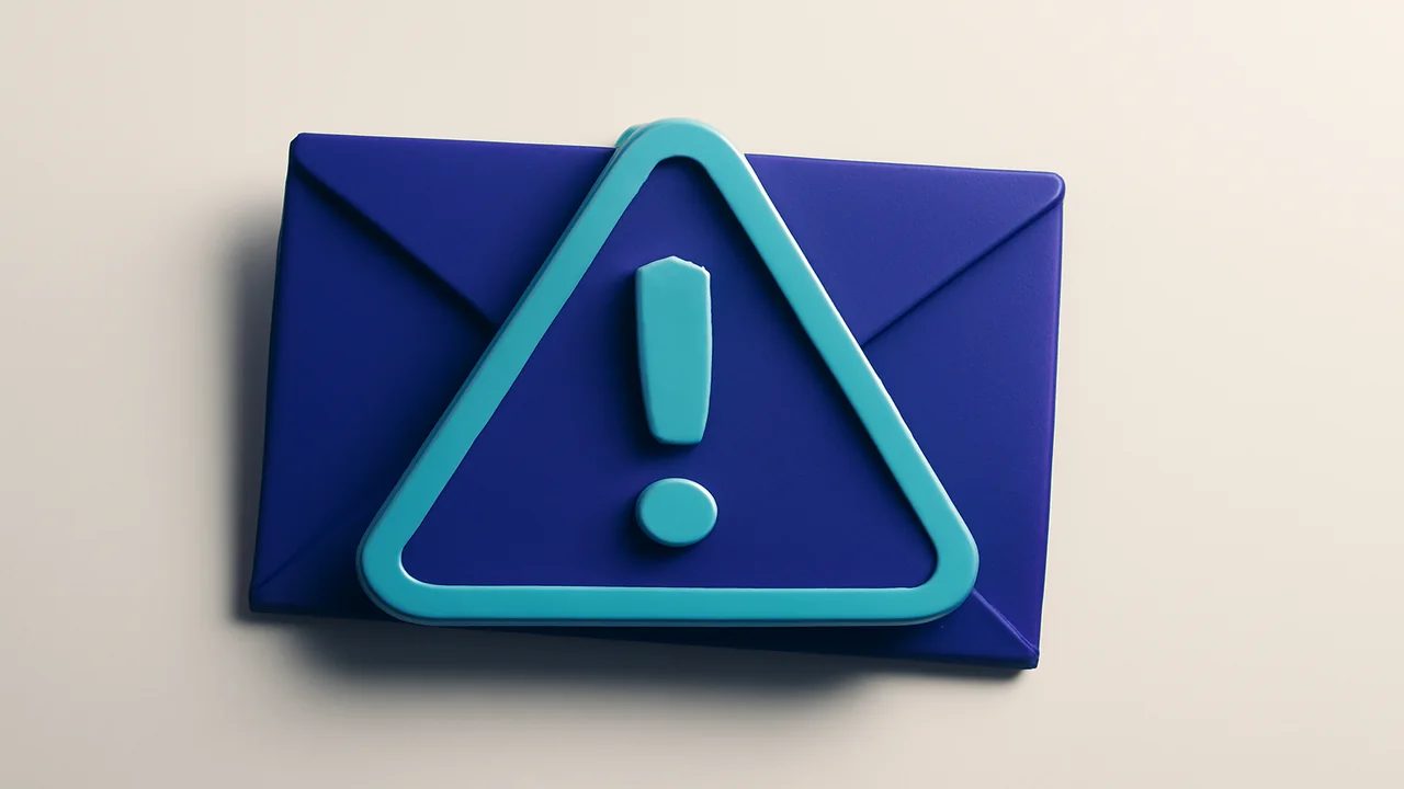 Editorial illustration of a warning motif over a message envelope